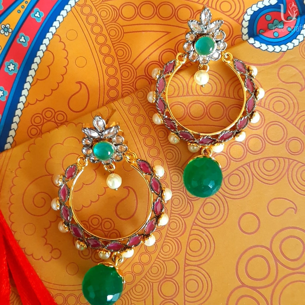 Antique Chand Bali In Pink Earrings