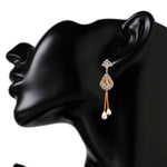 Load image into Gallery viewer, Diamond-N-Pearl Tassel Earrings
