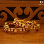 Load image into Gallery viewer, Kundan-N-Ruby Bangles Bracelets
