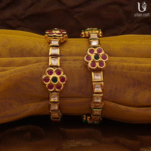 Kundan-N-Ruby Bangles Bracelets