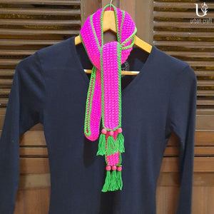 Pink-Neon Green Stole 71 X 2