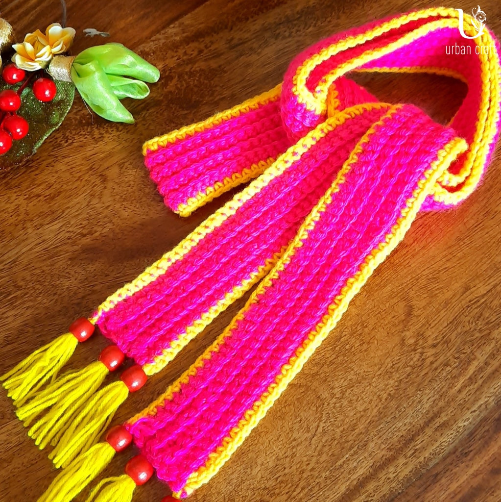 Pink-Yellow Stole 70 X 2