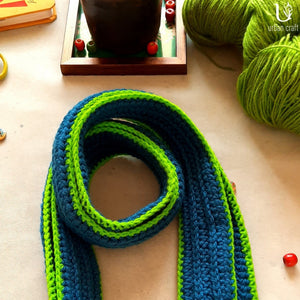 Royal Blue-Neon Green Stole