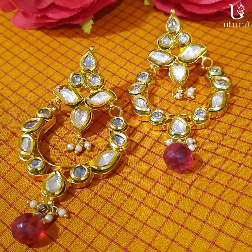 Kundan Fantasy Chand Bali Earrings